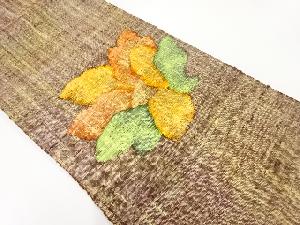リサイクル　手織り真綿紬花模様織出し名古屋帯